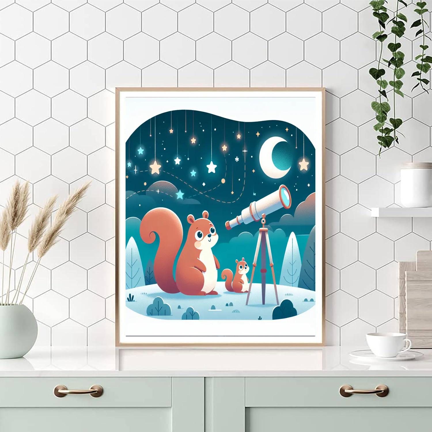 Stellar Squirrel Starlight Numbered Painting Kits
