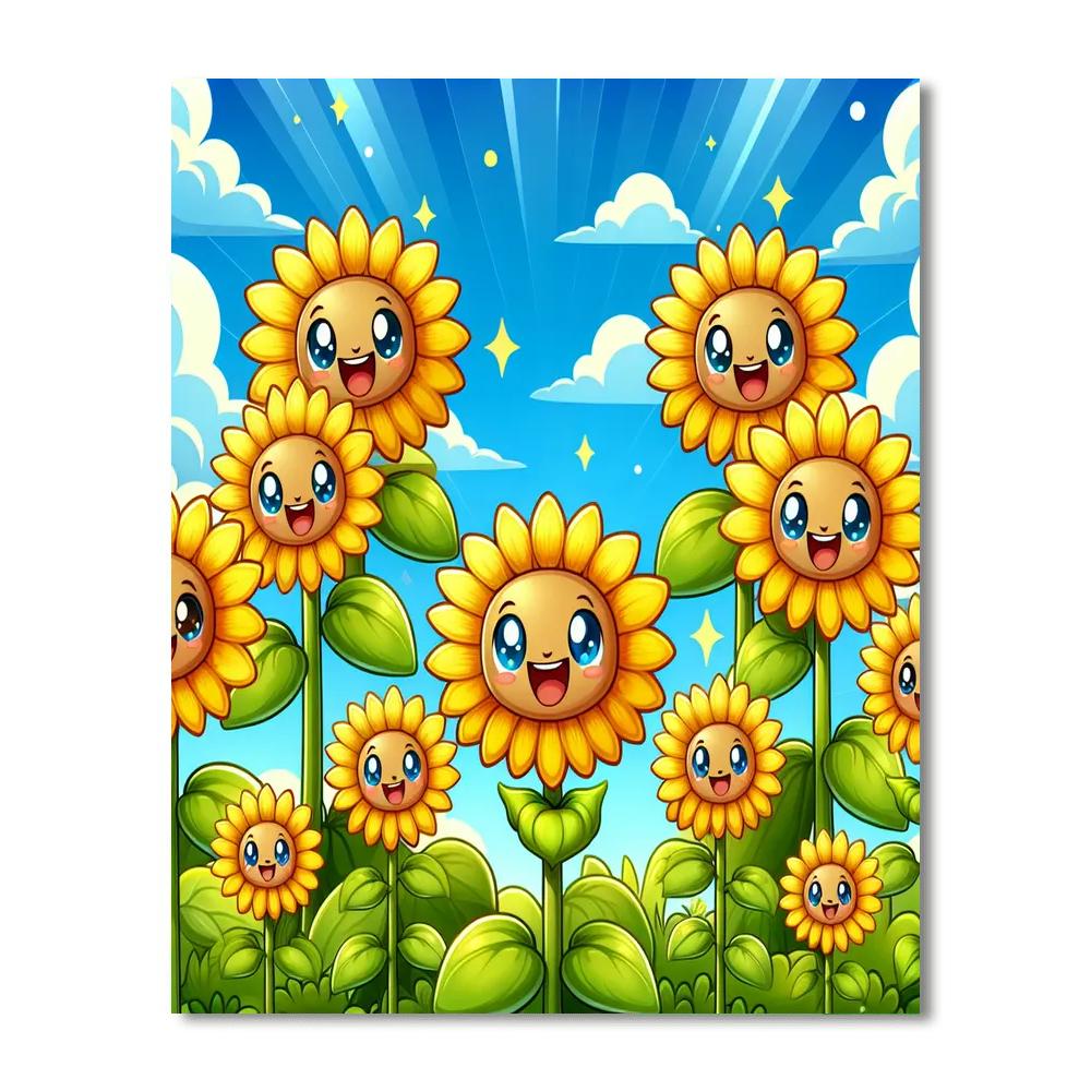 Bright And Cheery Sunflowers Paint By Numbers Art