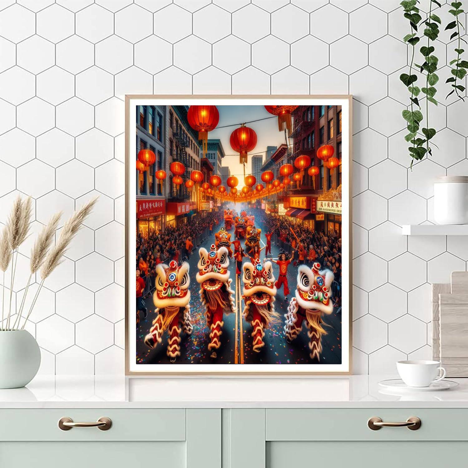 Lunar New Year Parade - Usa Numbered Painting Kits