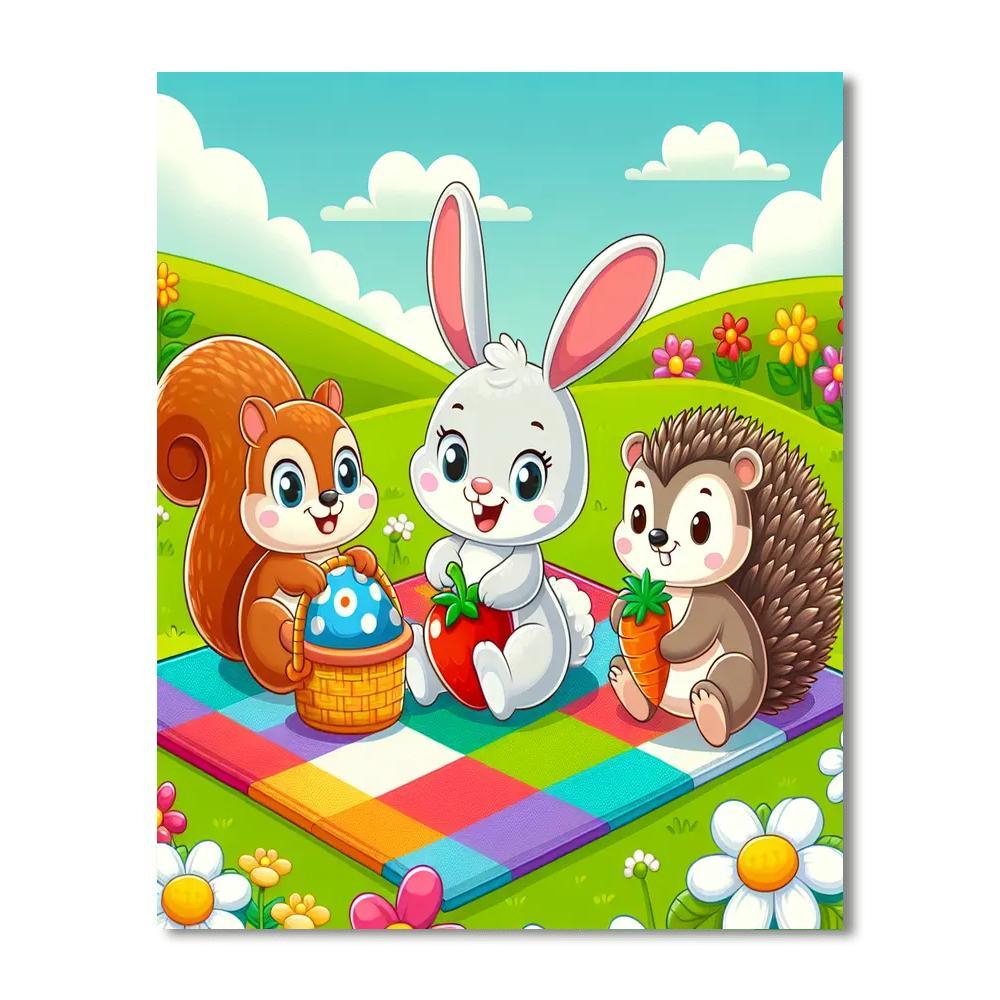 Cute Critters Picnic Paint By Numbers Kits