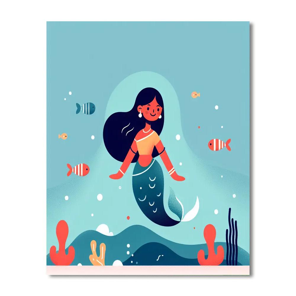 Friendly Mermaid's Ocean Dance Numbered Painting Kits