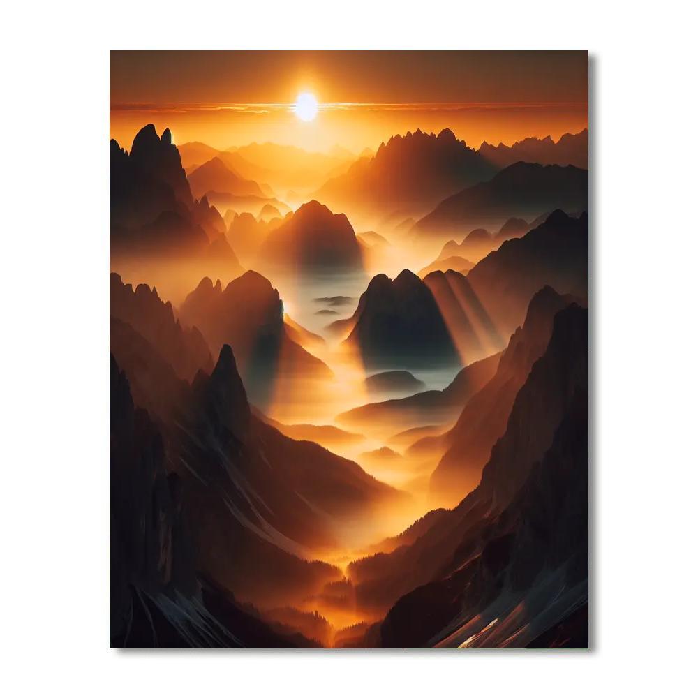 Majestic Mountain Morning Numbered Painting Kits