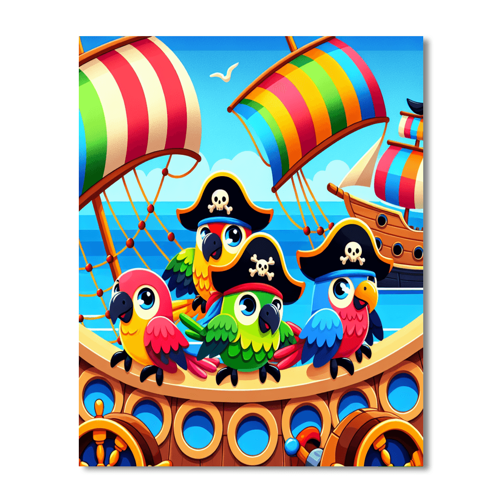 Pirate Parrot Party DIY Paint By Numbers
