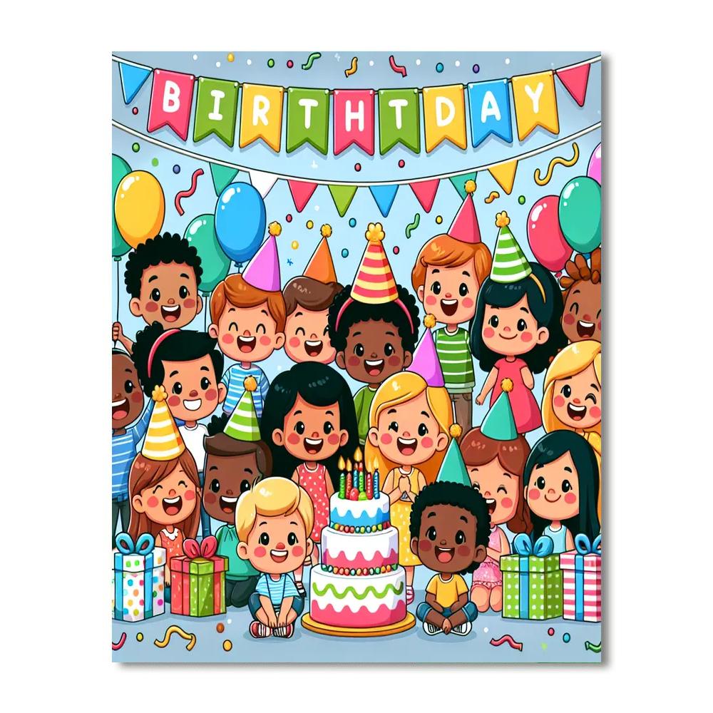 Happy Birthday Bash Number Painting