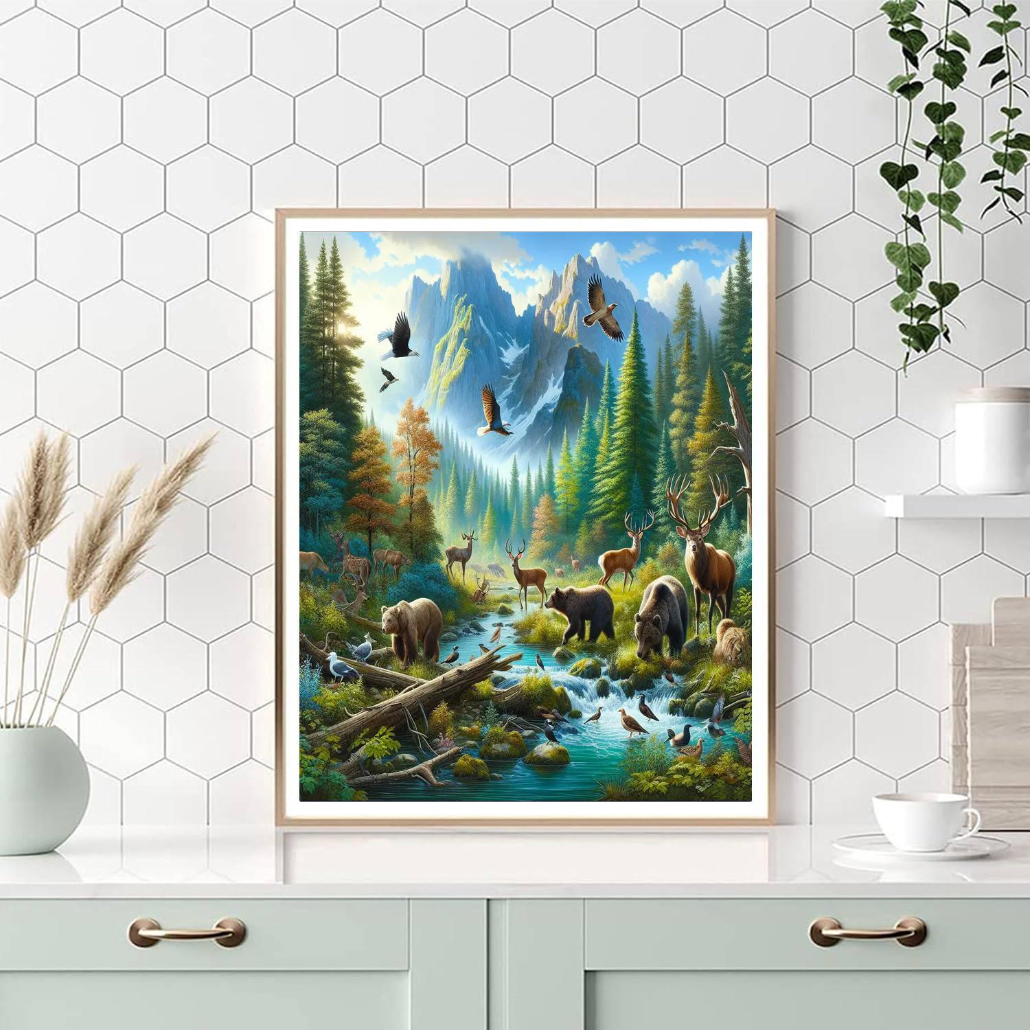 Enchanting Wildlife Haven Numbered Painting Kits