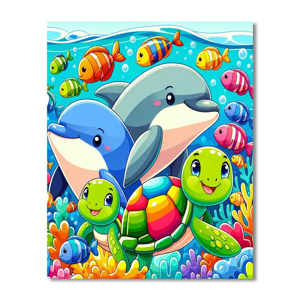 Joyful Sea Creatures Numbered Painting Kits