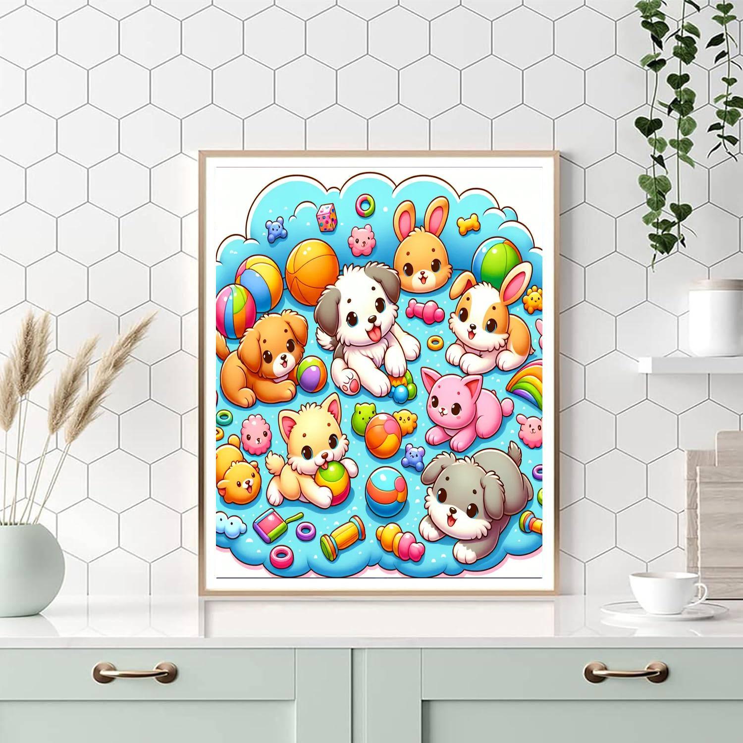 Cute Animal Playtime Paint By Number