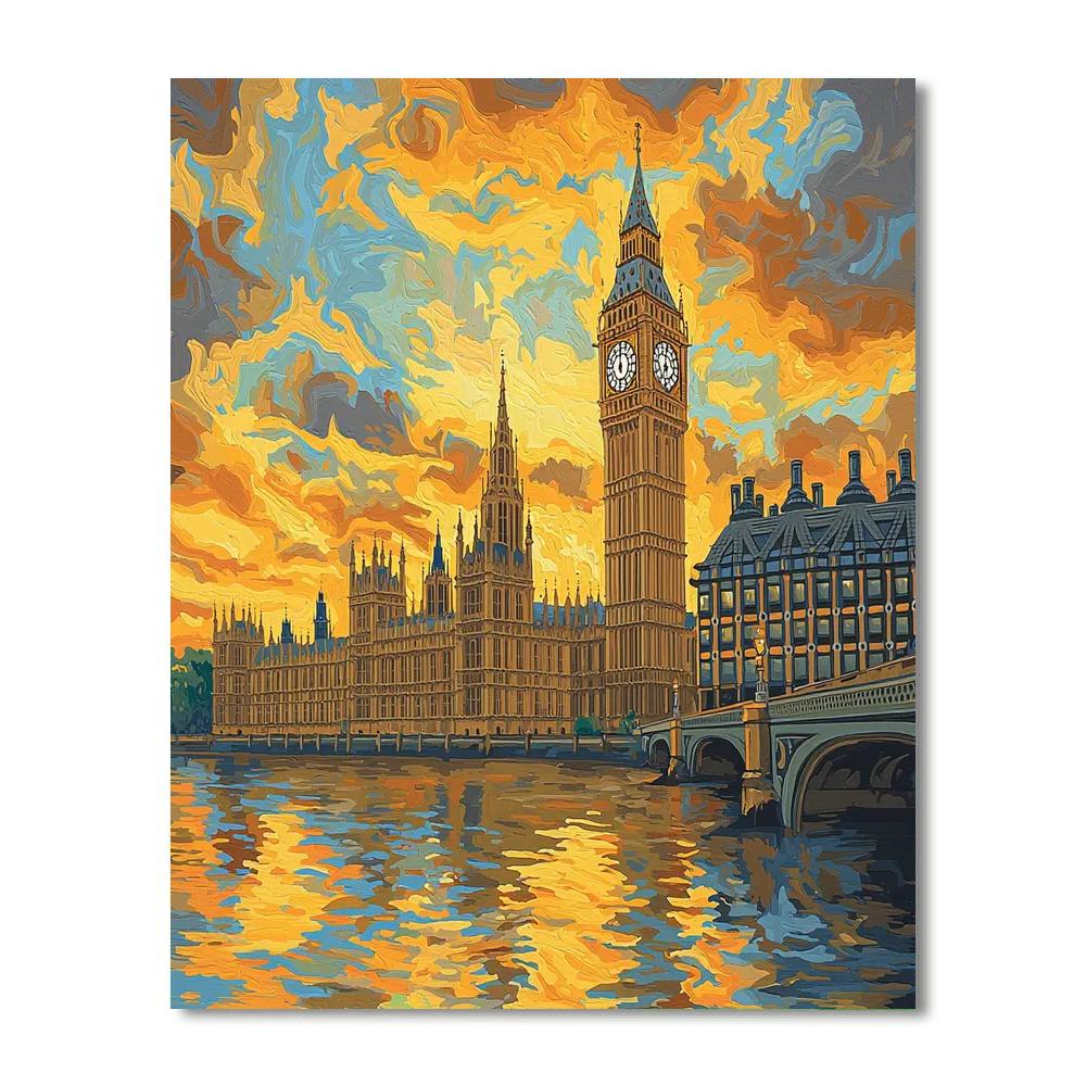 Big Ben And The Houses Of Parliament - London Numbered Painting Kits