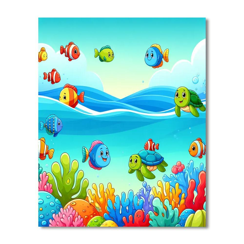 Cute Underwater Adventure Paint By Color
