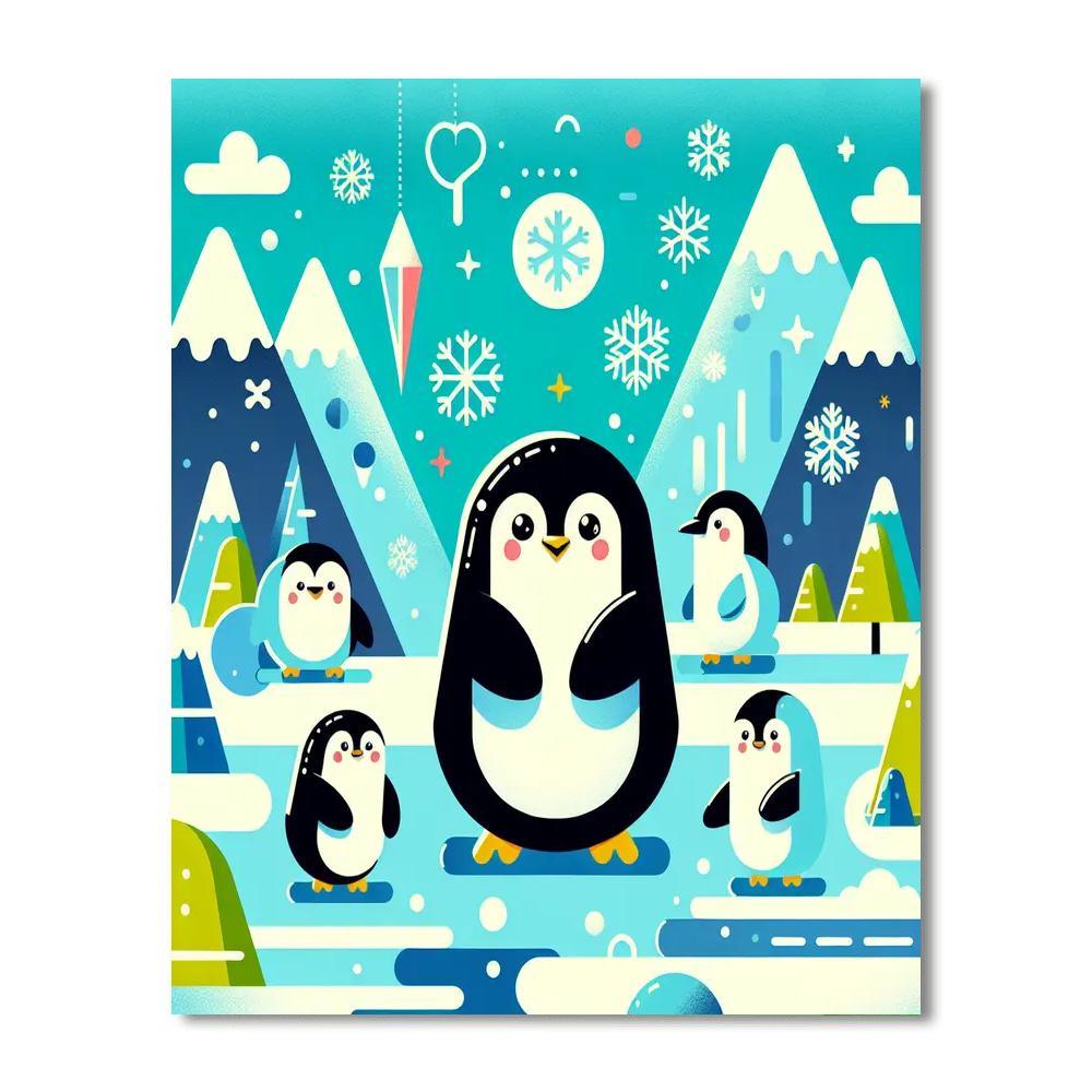Penguin Winter Wonderland Paint By Number
