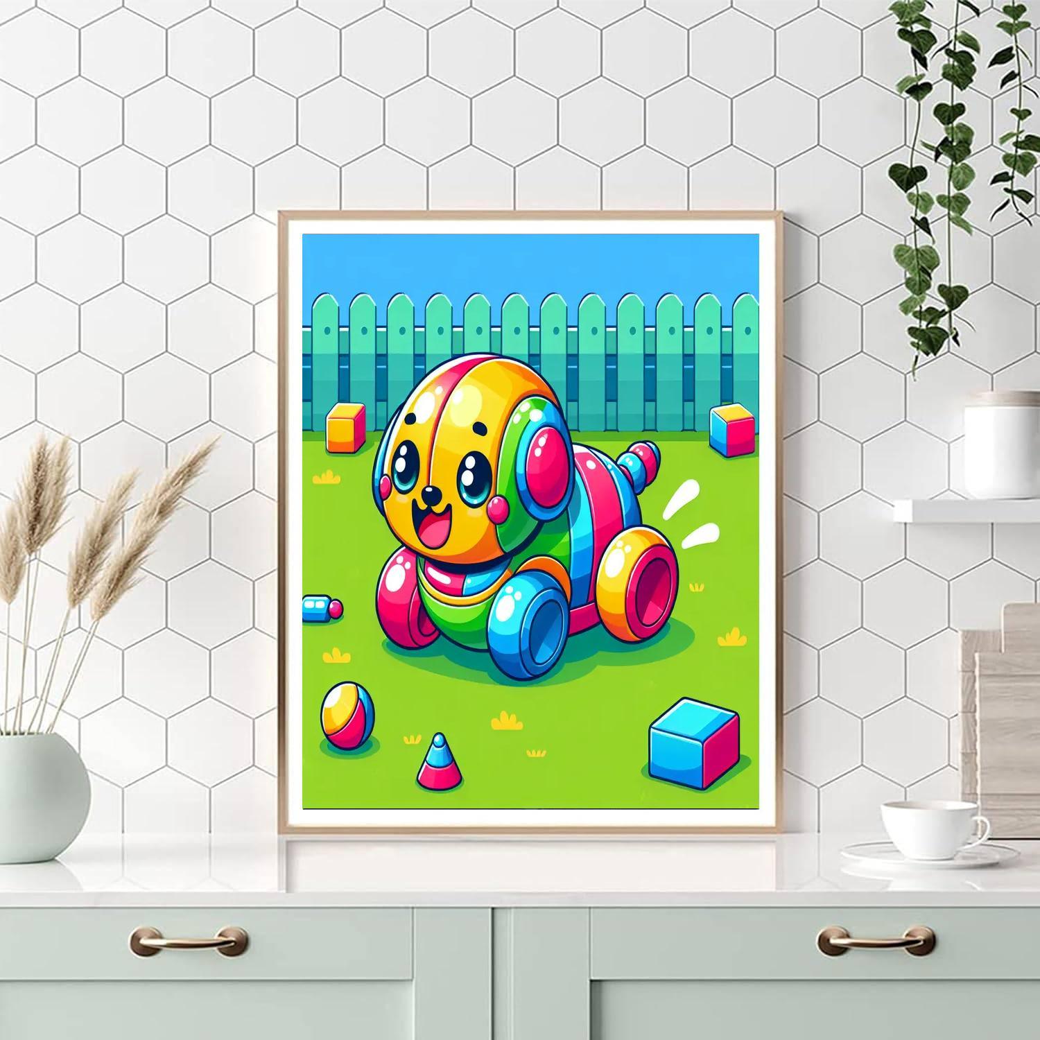 Energetic Robot Dog Painting By Numbers Kit