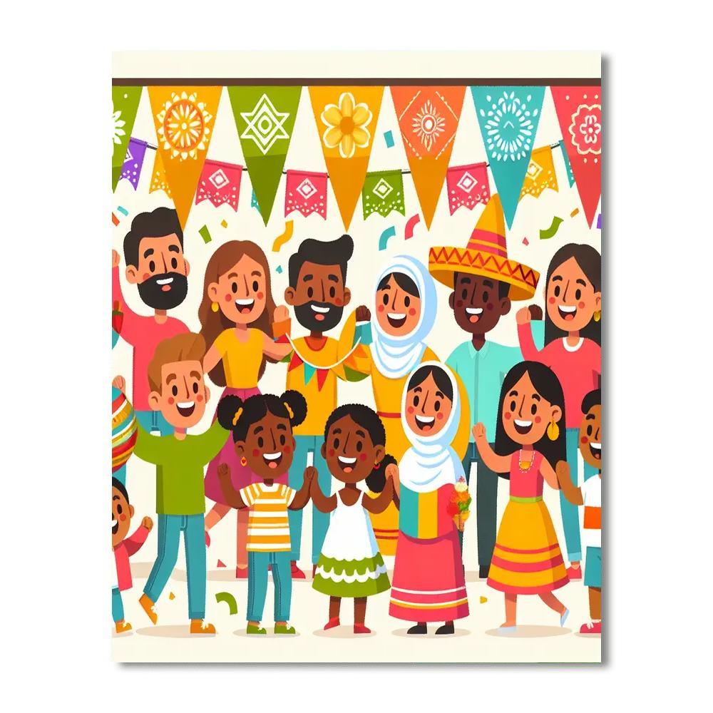 Fun-filled Fiesta Paint By Numbers Art
