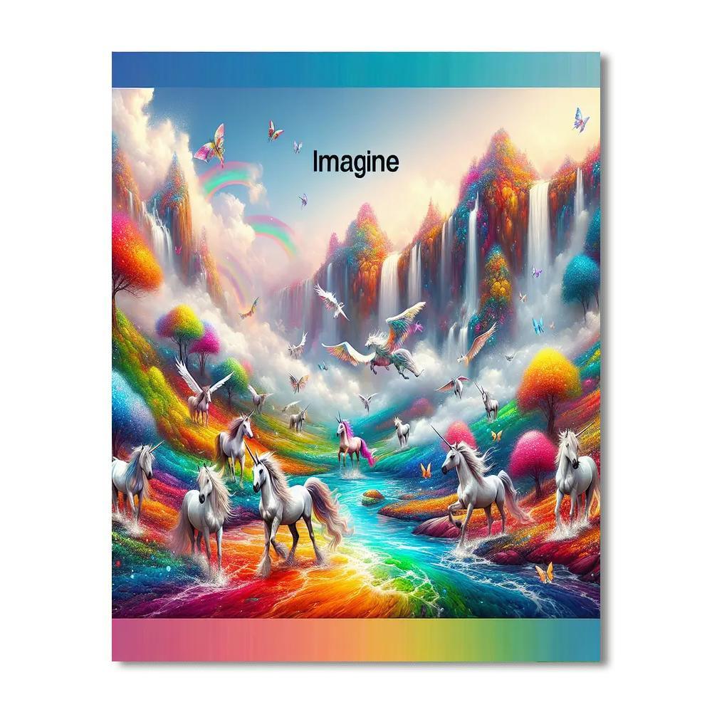 Rainbow Fantasy Realm Paint By Number