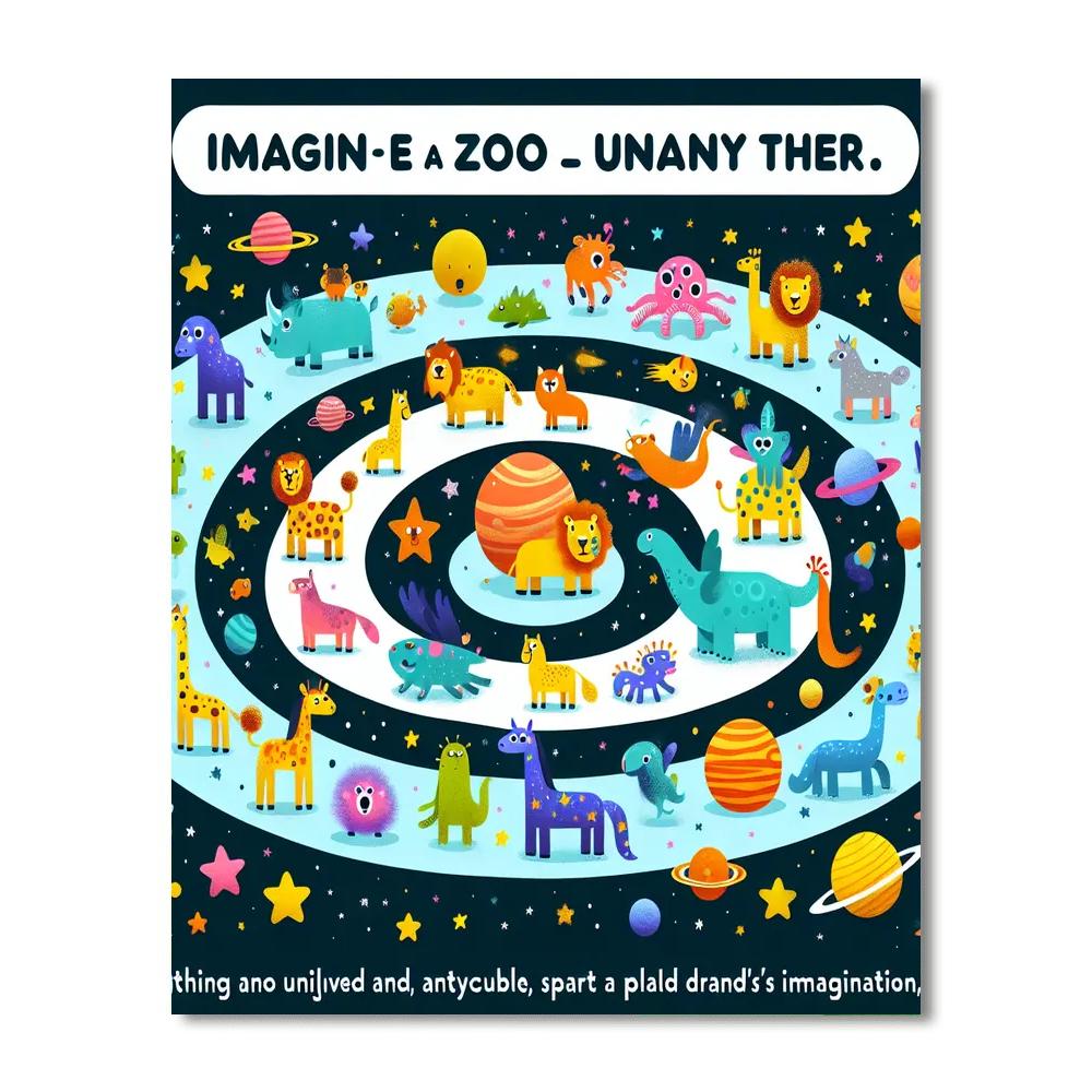Cosmic Zoo Adventure DIY Paint By Numbers
