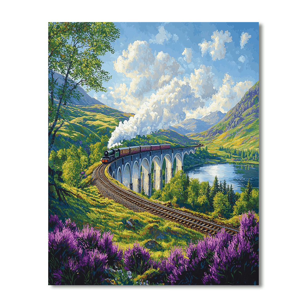 Glenfinnan Viaduct - Scottish Highlands, Scotland Numbered Painting Kits