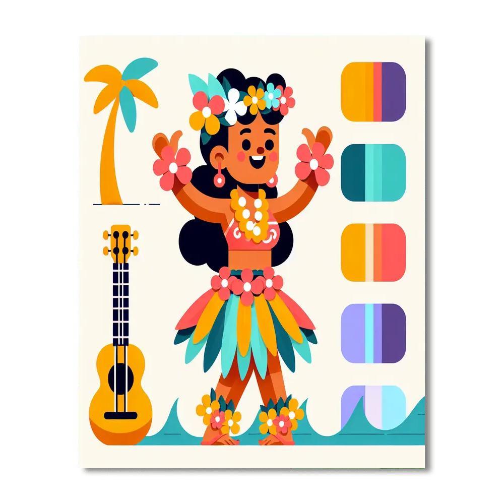 Hawaiian Hula Party Painting Number Kit
