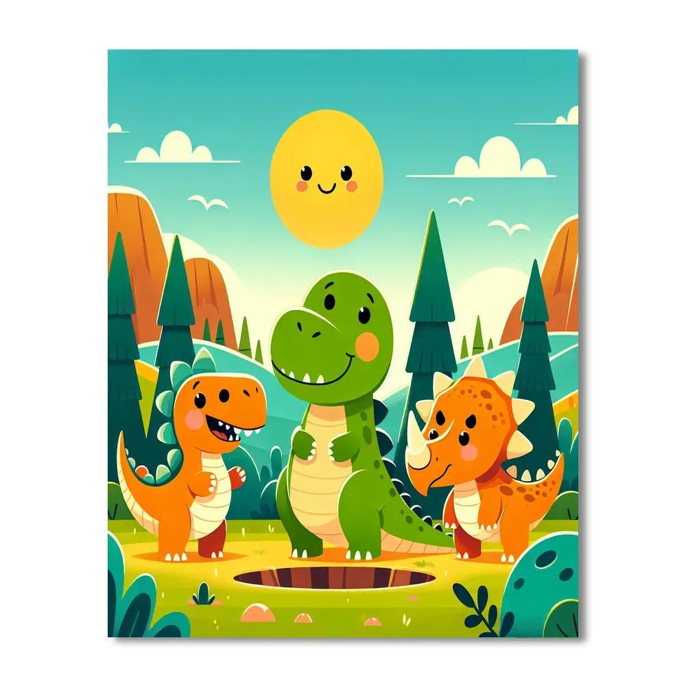Dino Playtime Adventures DIY Paint By Numbers