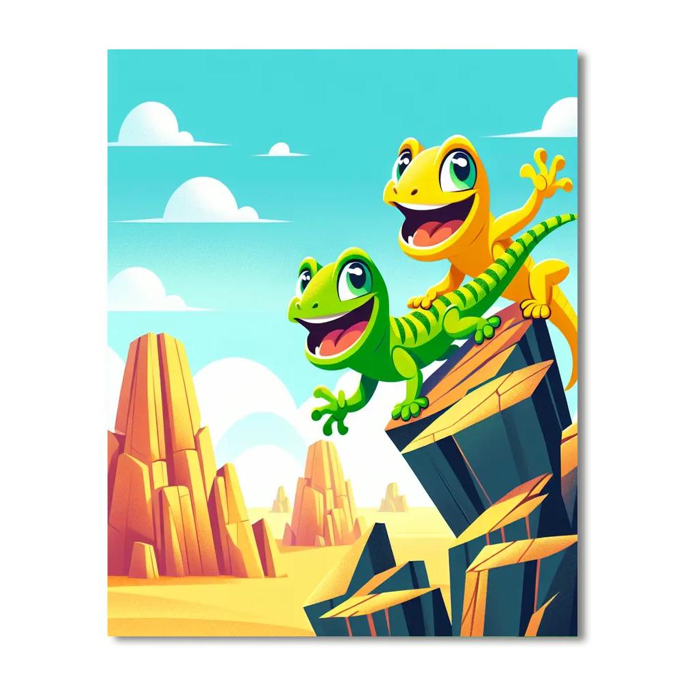 Giggling Geckos Paint By Numbers Art