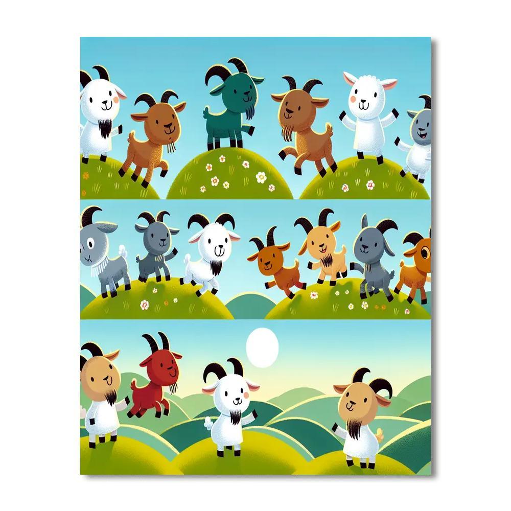 Giddy Goat's Hilltop Hijinks Paint By Number