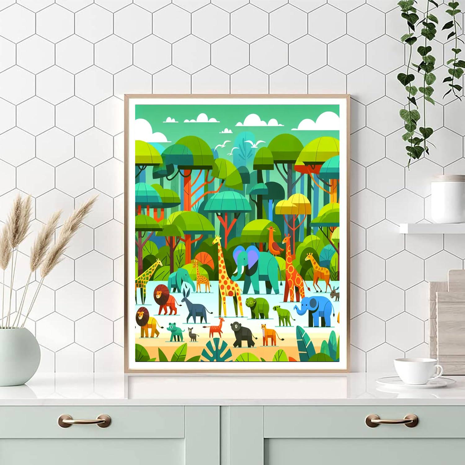 Tribal Jungle Safari Painting Number Kit