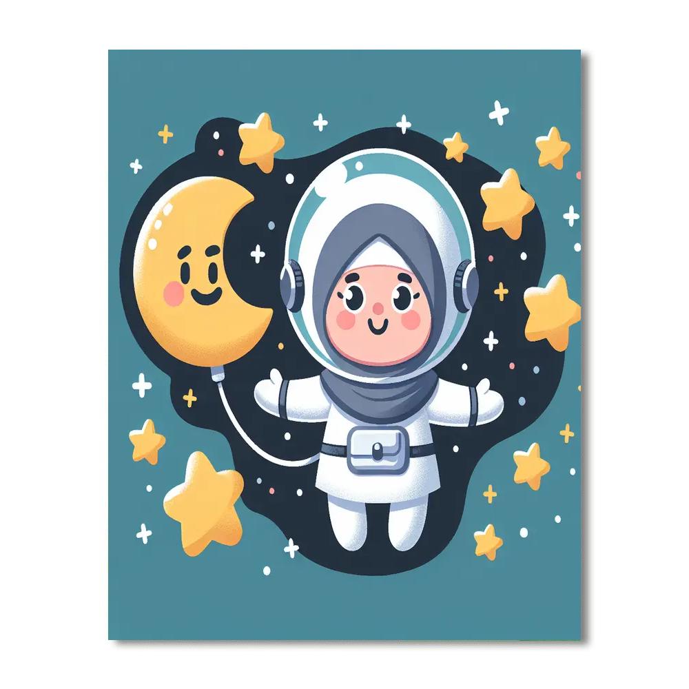 Curious Little Astronaut Painting Number Kit