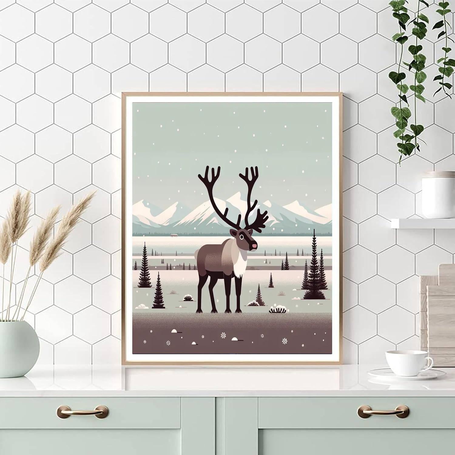 Radiant Reindeer Paint By Numbers Art