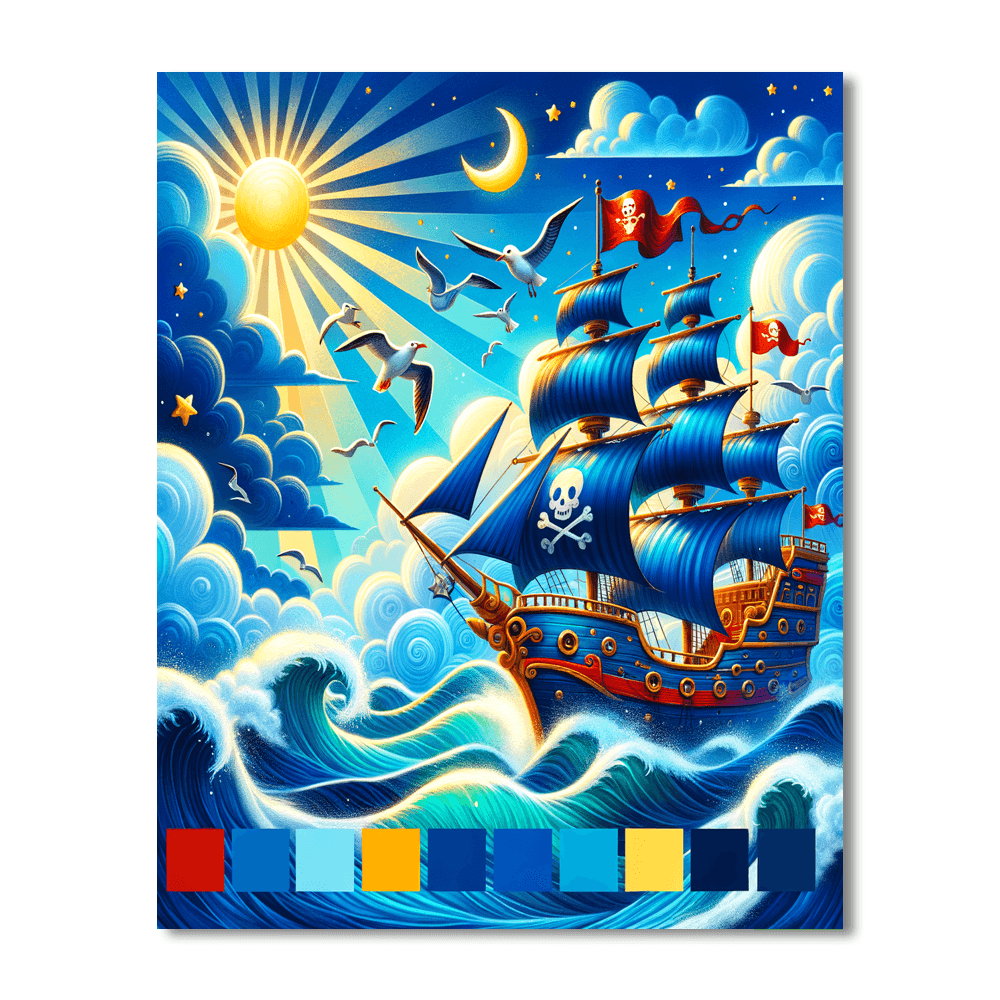 Adventure In A Pirate Ship Painting Number Kit