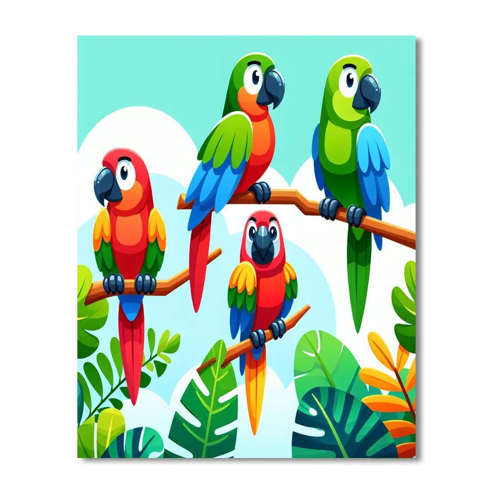 Jungle Parrot Extravaganza Paint By Number