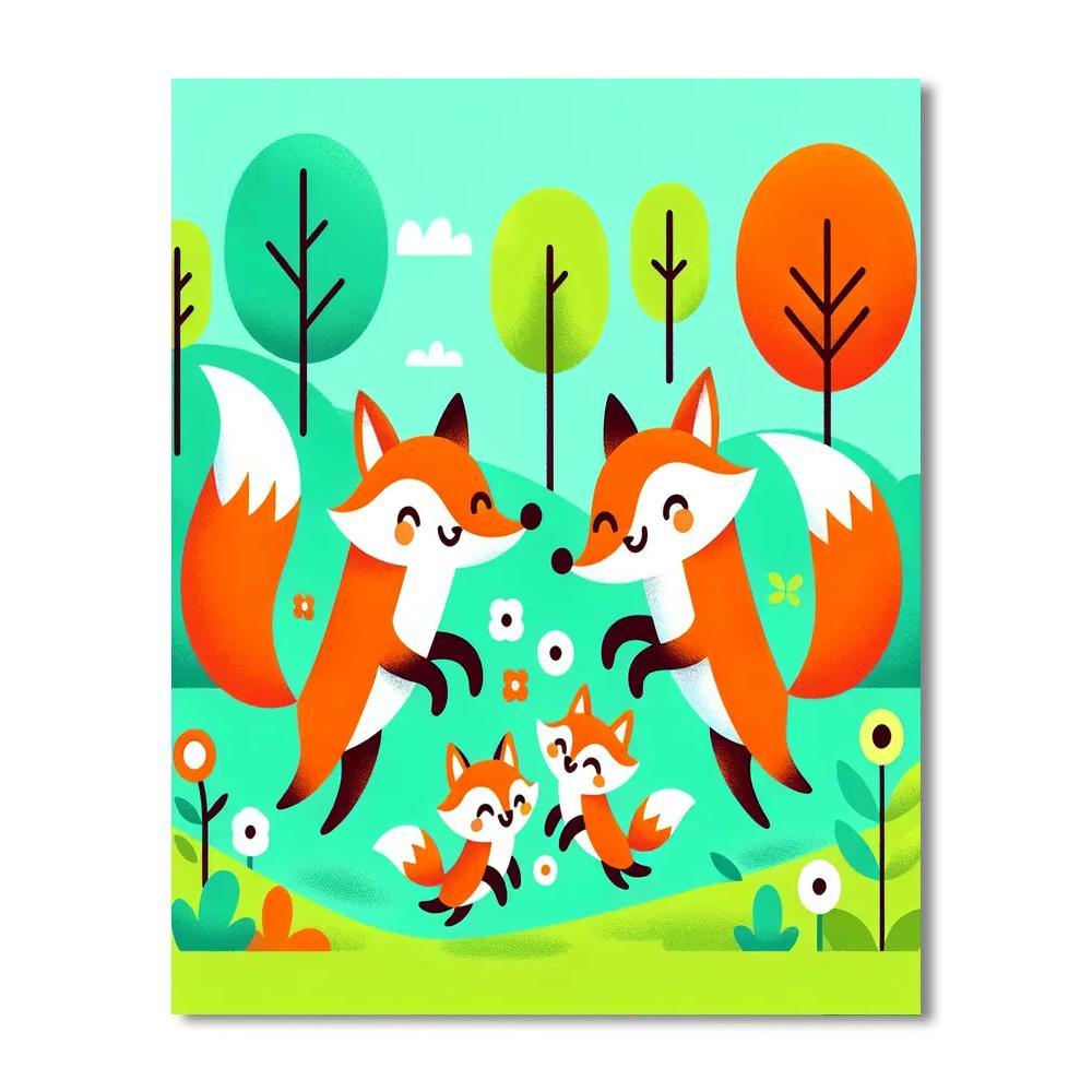 Fantastic Fox Family Painting Number Kit