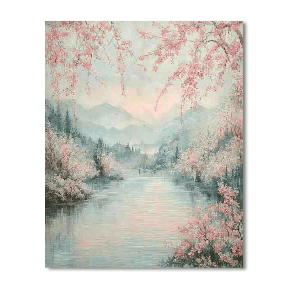 Hiroshige Inspired Springtime Whispers  Paint By Numbers Kits