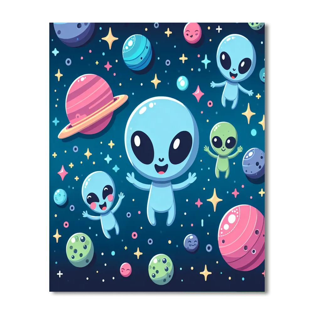 Whimsical Alien Adventure DIY Paint By Numbers
