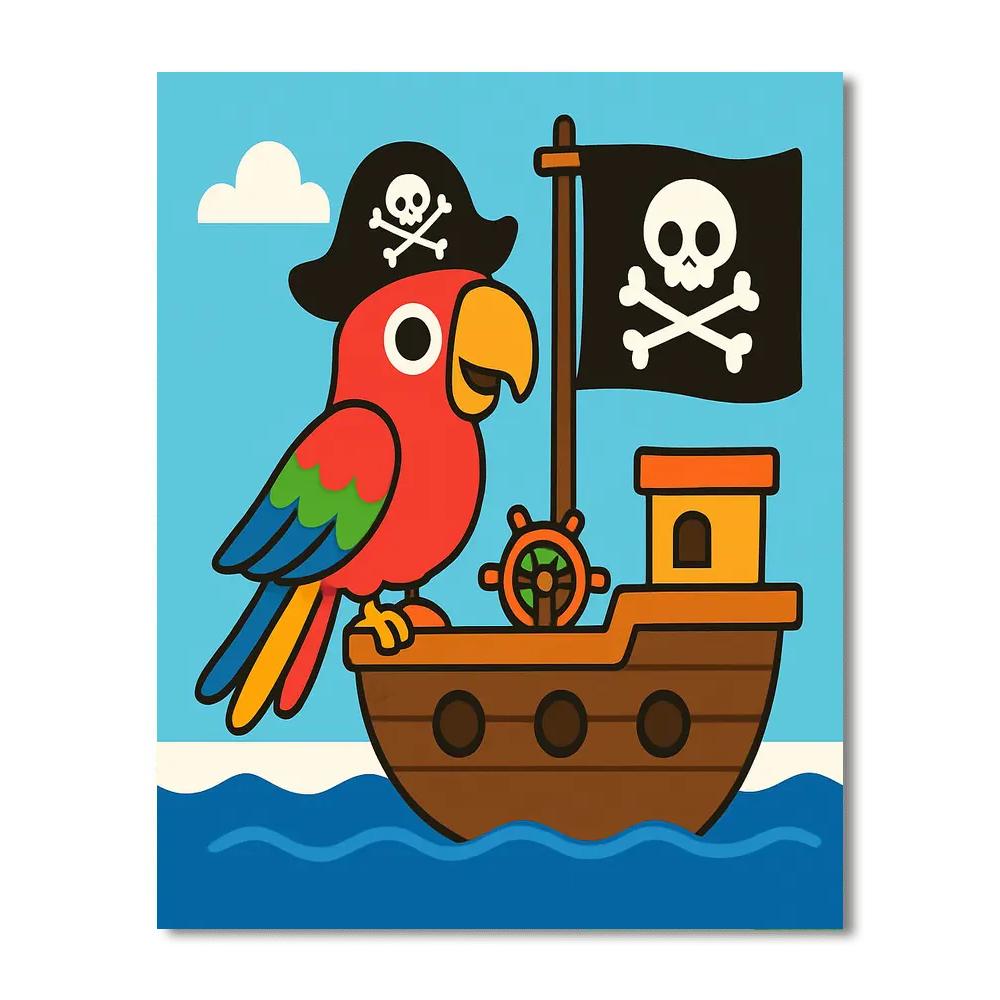 Adventurous Parrot Pirate DIY Paint By Numbers