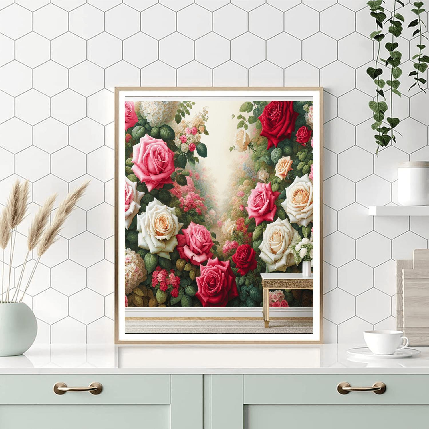 Elegant Rose Garden Paint By Numbers Art