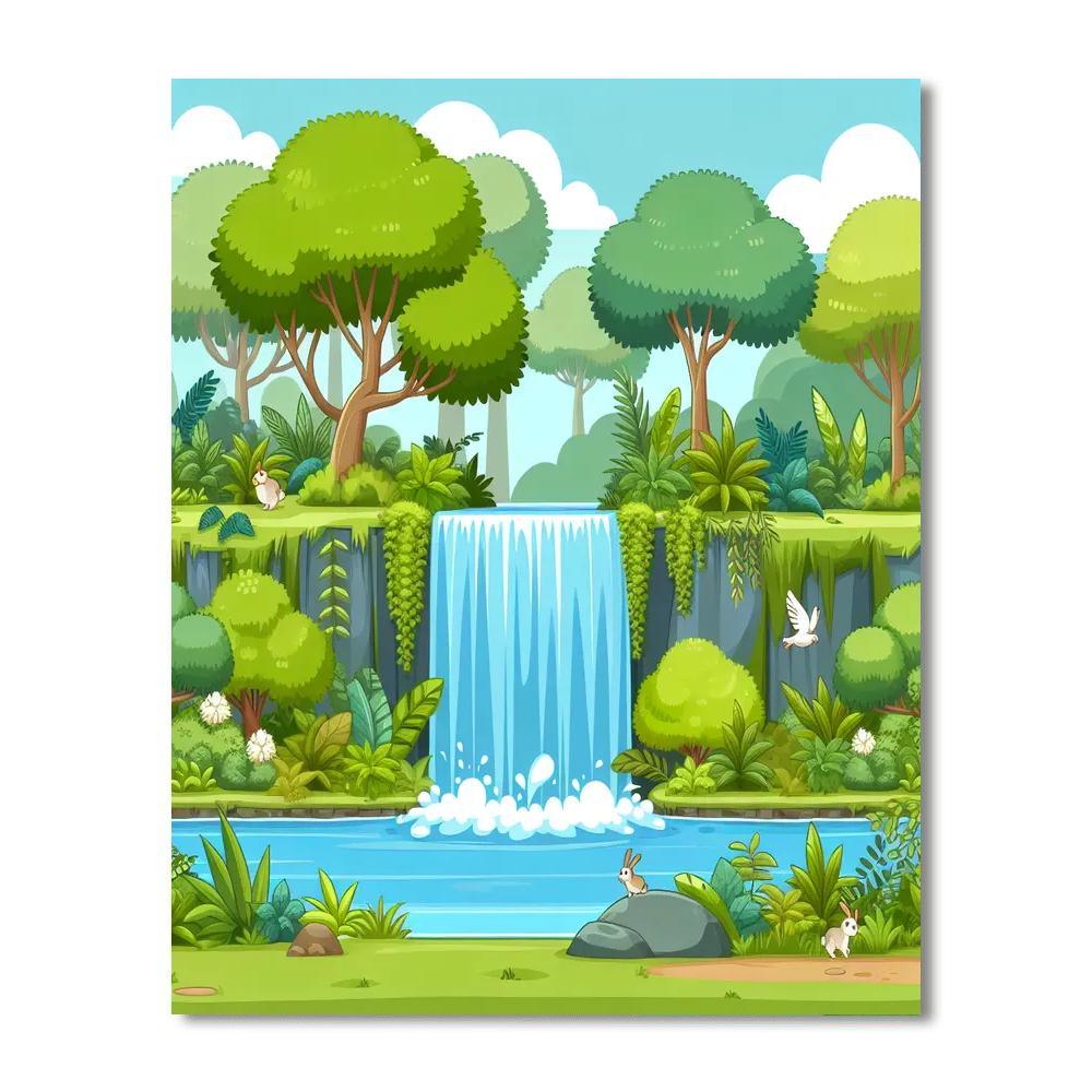 Nature's Waterfall Wonder Numbered Painting Kits