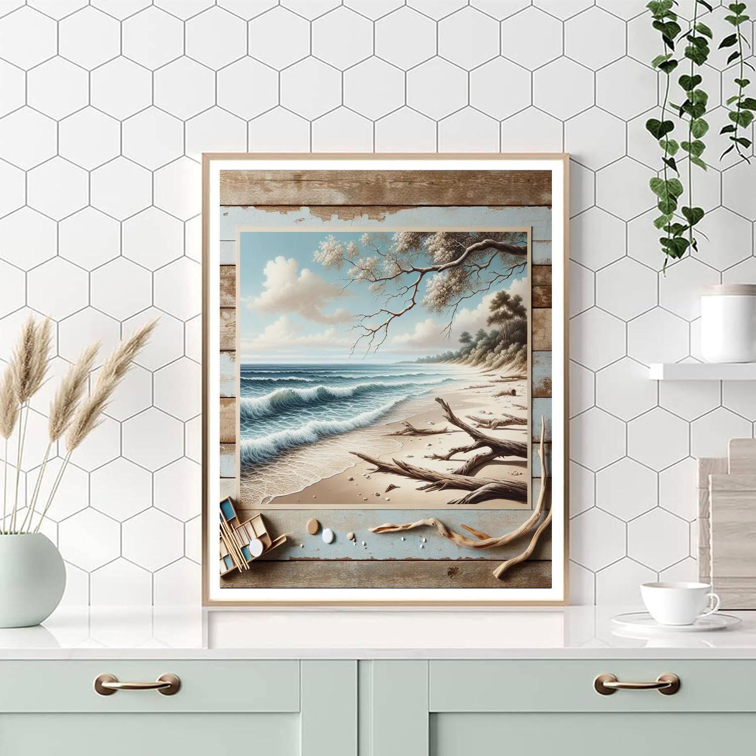 Rustic Beachside Retreat Number Painting
