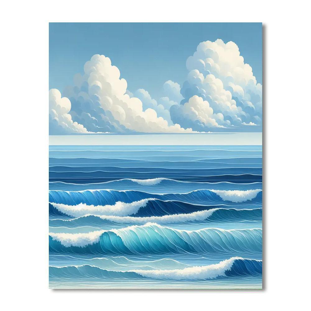 Ocean Wave Symphony Number Painting