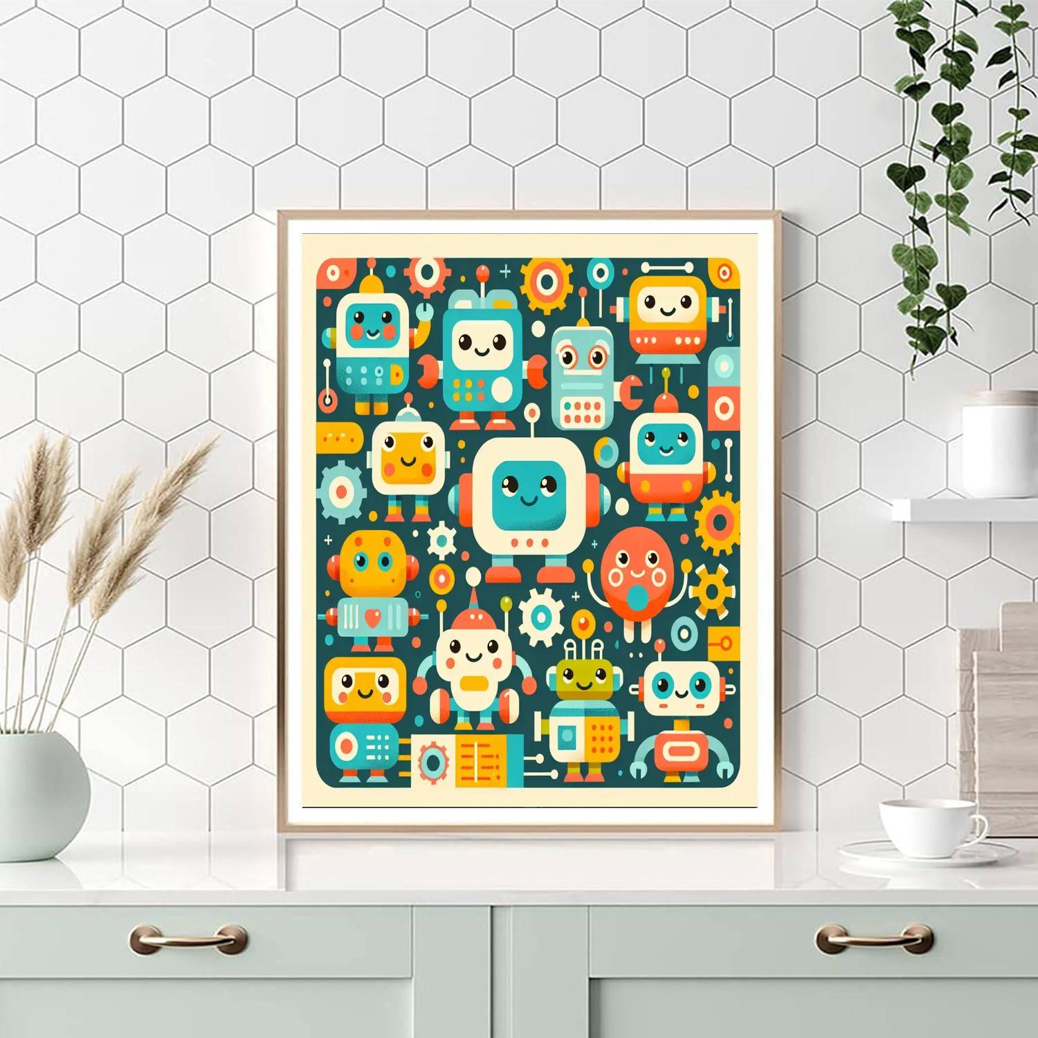 Charming Robots Numbered Painting Kits
