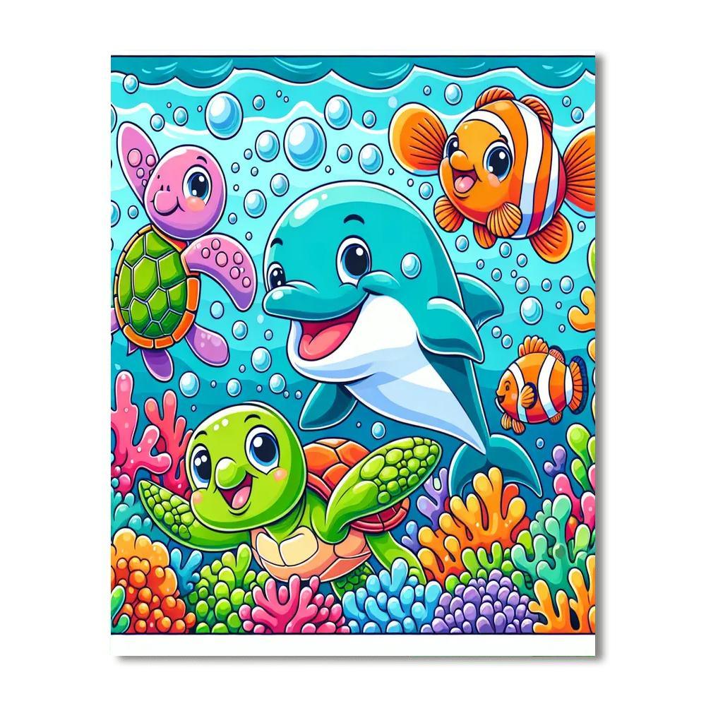Cheerful Ocean Friends Paint By Numbers Kits