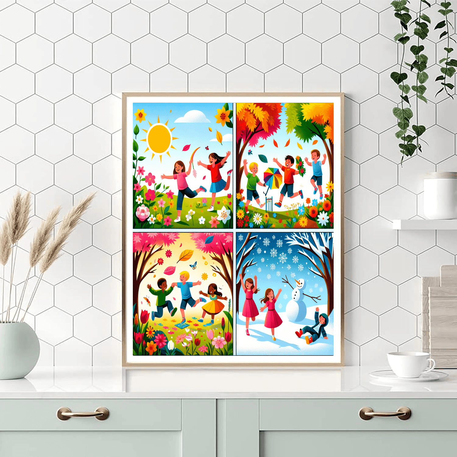 Colorful Seasons Of Nature Number Painting