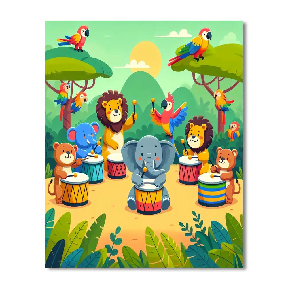 Jungle Drumbeat Celebration DIY Paint By Numbers