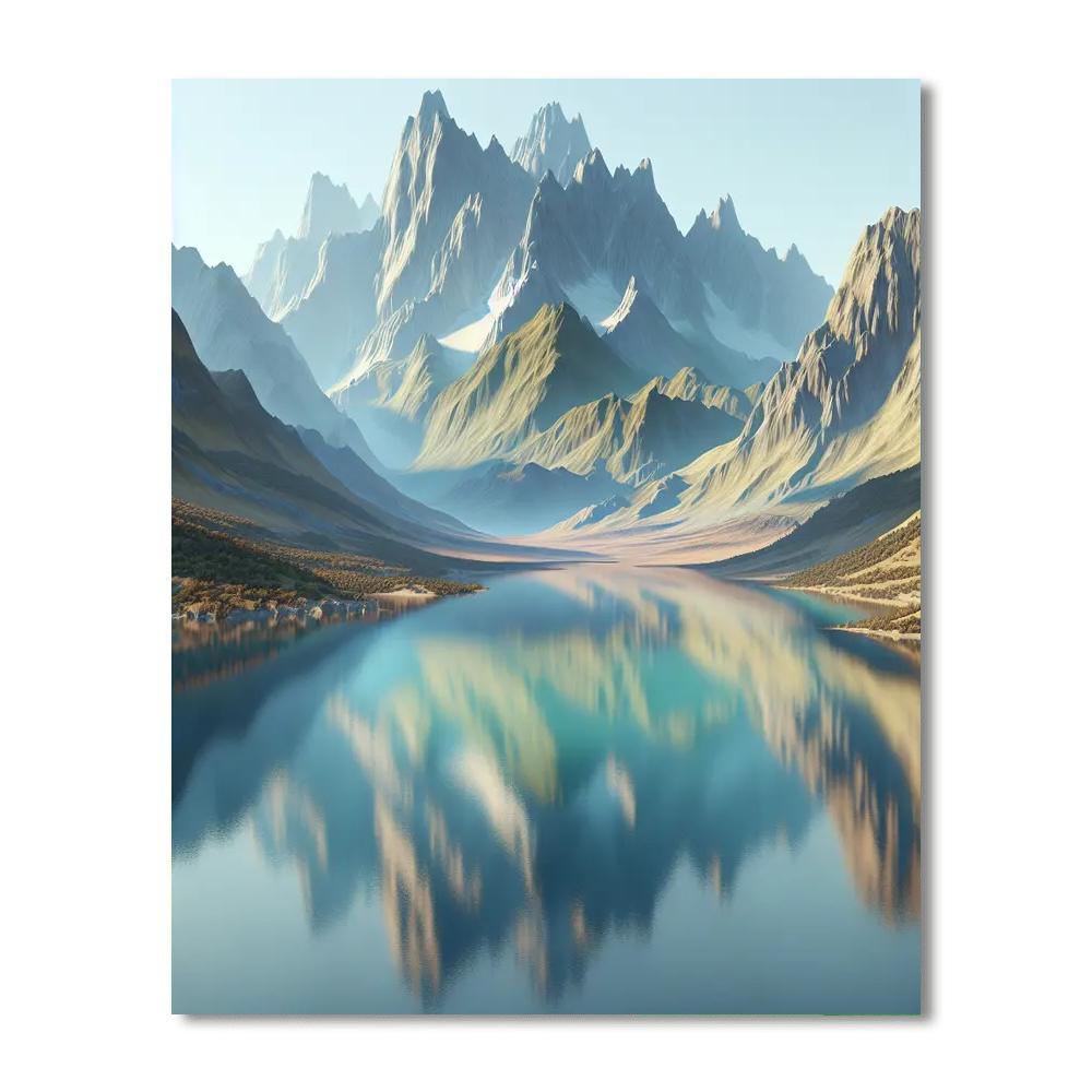 Calm Mountain Reflections Paint By Color