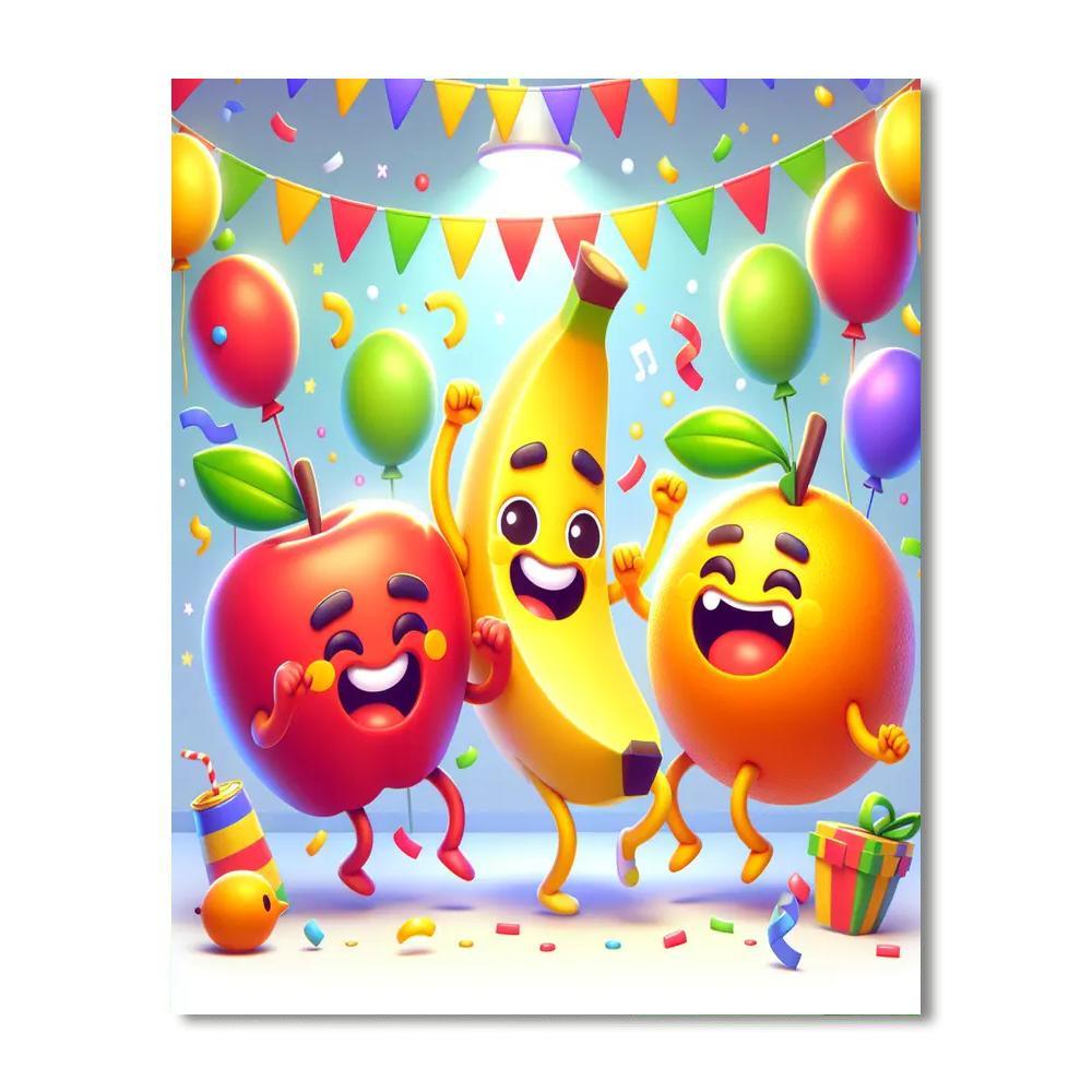 Dancing Fruit Friends Paint By Numbers Art