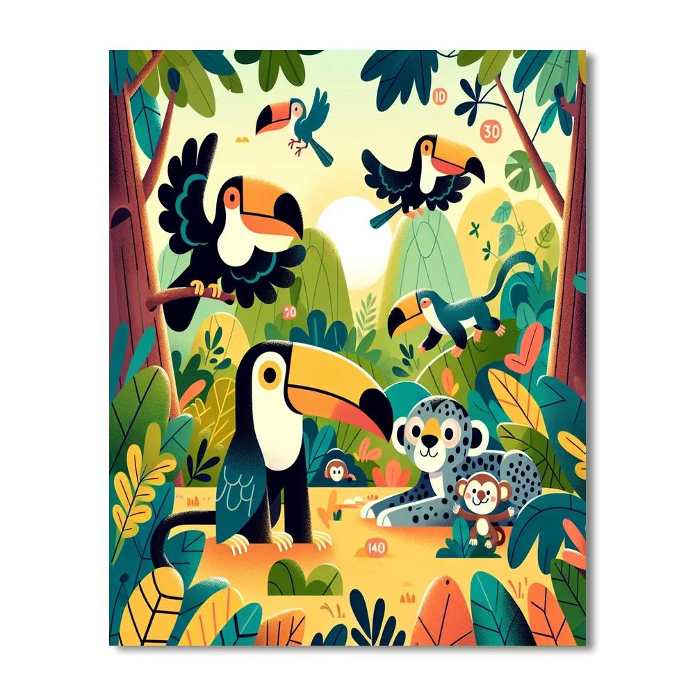 Jolly Jungle Frolic Number Painting