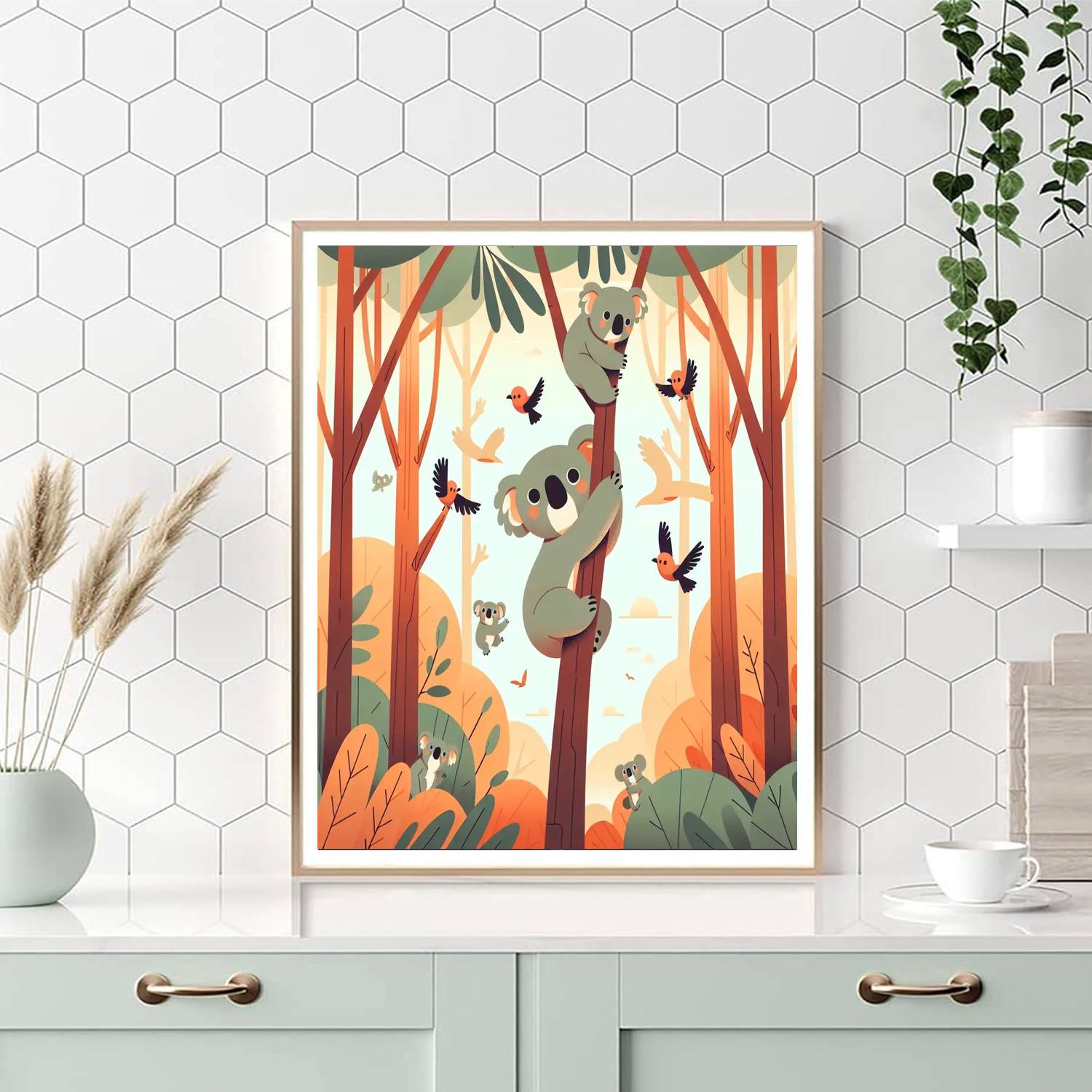 Curious Koala Climb Numbered Painting Kits