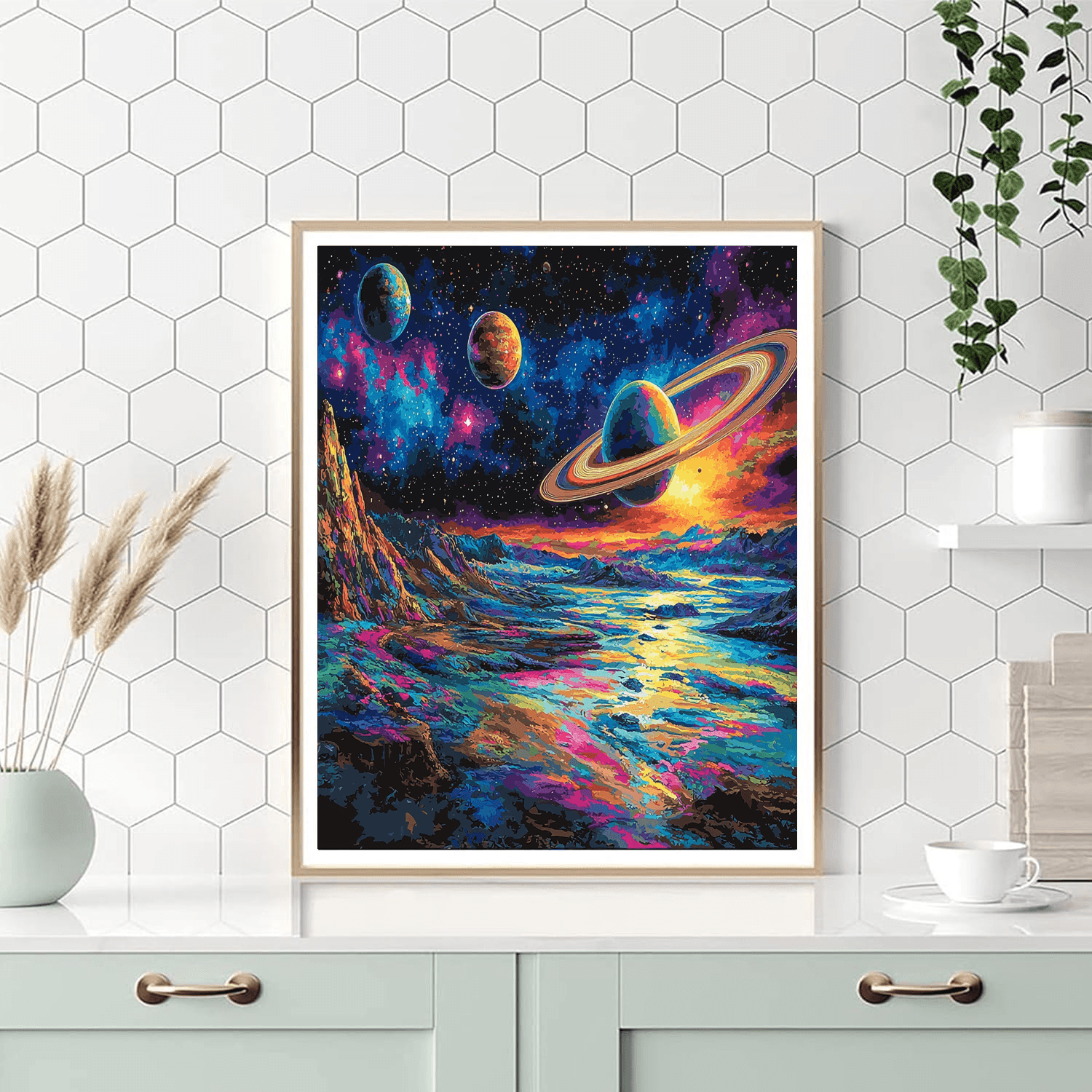 Chesley Bonestell Inspired Fascinating Solar System  Paint By Number