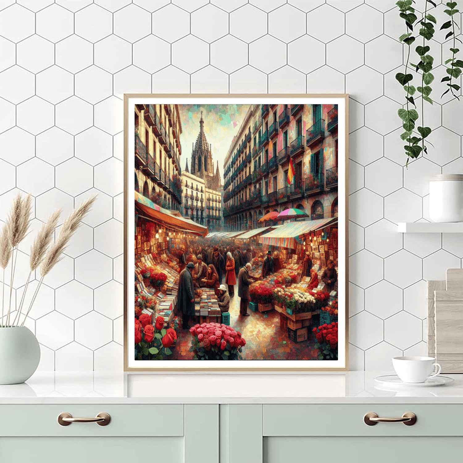 Dia De Sant Jordi - Barcelona, Spain Painting By Numbers Kit