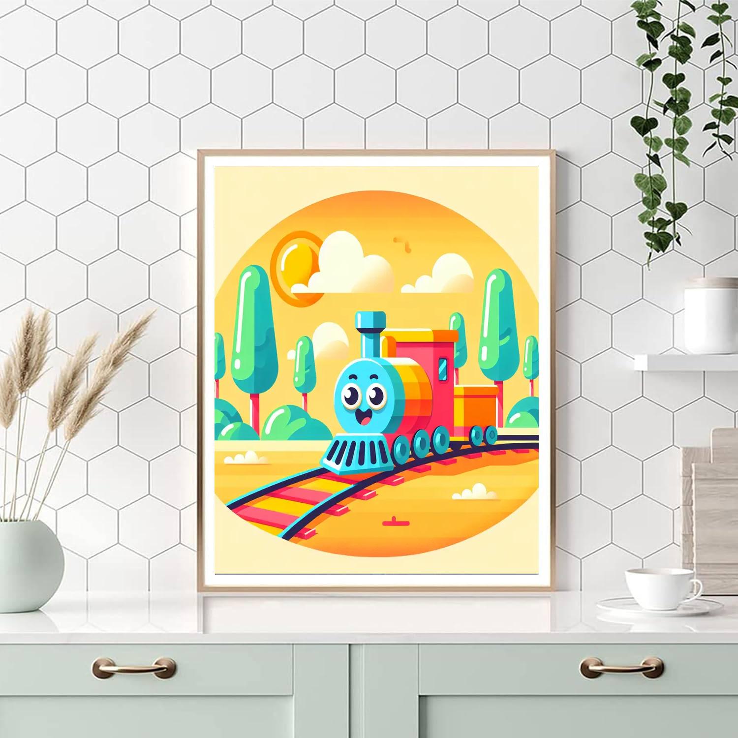 Happy Little Train Painting By Numbers Kit