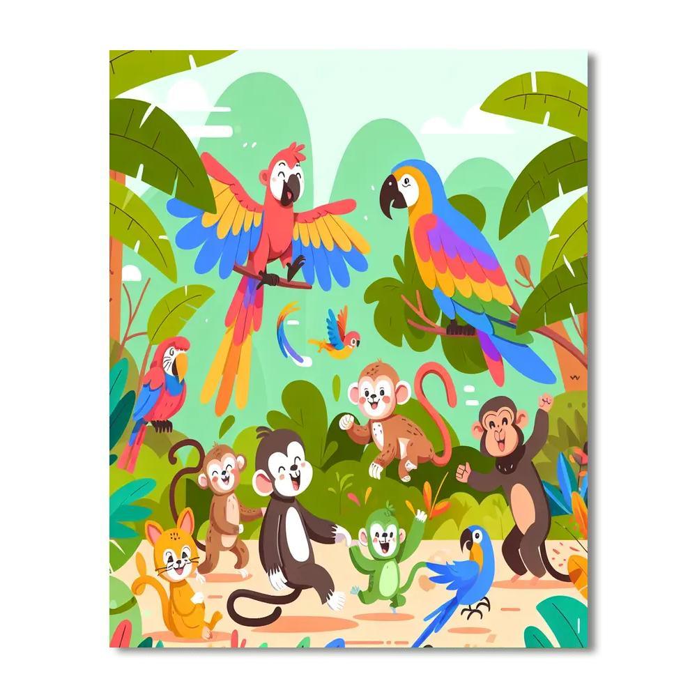 Wild Jungle Playtime Number Painting