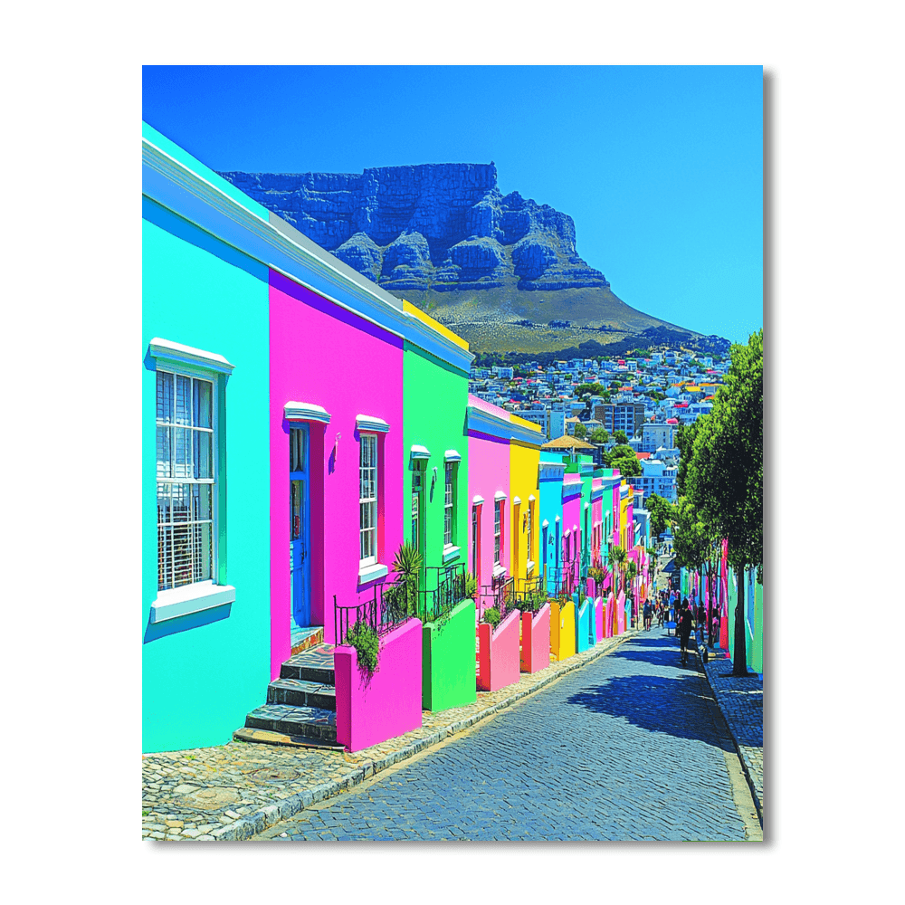 Bo-kaap Neighborhood - Cape Town Numbered Painting Kits