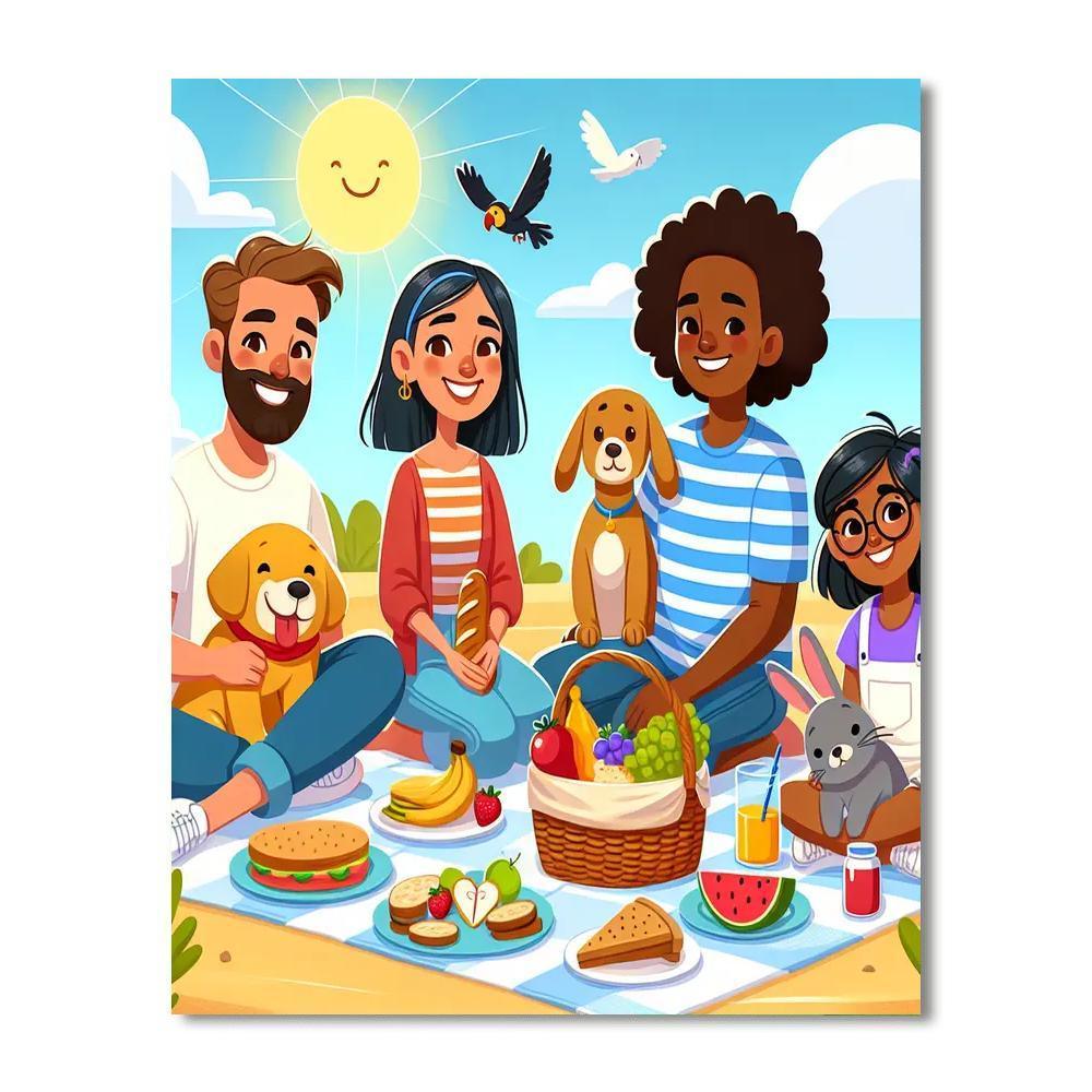 Sunny Beach Picnic Numbered Painting Kits